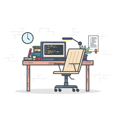 Developer at desktop