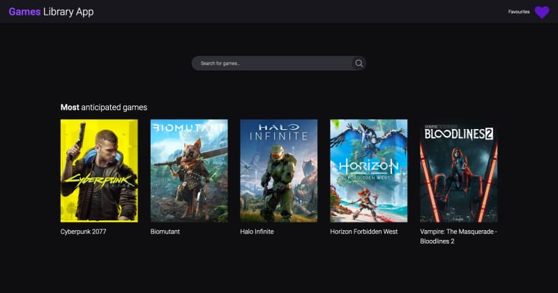 Game Library App - Main desktop image