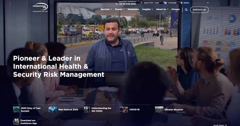 International SOS - screenshot of desktop